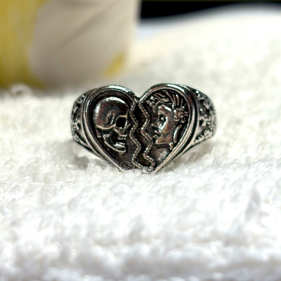 Silver Men's Signet Ring/skeleton - Picture 1 of 7